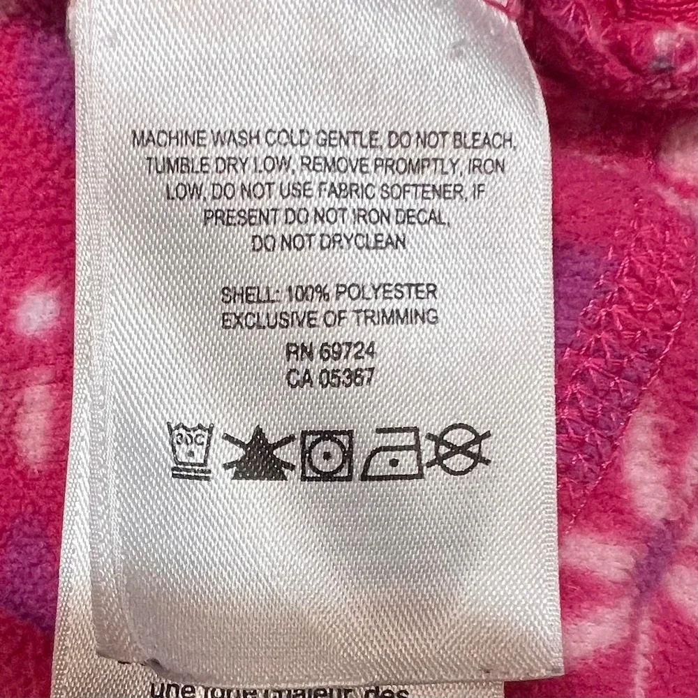 Columbia Fleece Jacket Kids Youth L Pink Excellent Full Zip Mandala Pattern